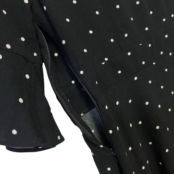 Free People All Yours Polka Dot Mini Dress A-Line 3/4 Sleeve V-Neck Oversized - Picture 9 of 11
